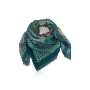 Foulard [kumily] bleu paon