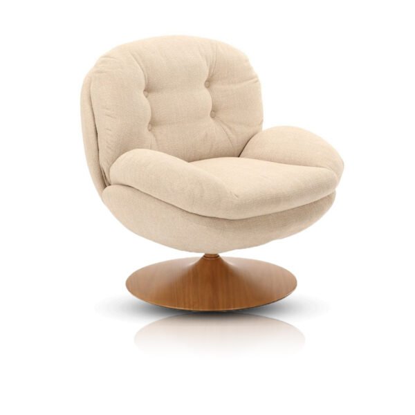 Fauteuil [memento] beige & bois