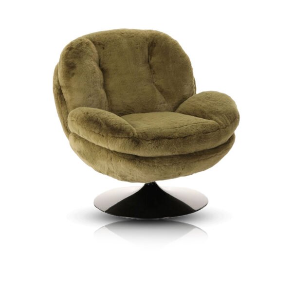 Fauteuil [memento] fourrure kaki