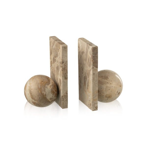 Serre livres [marbre] beige