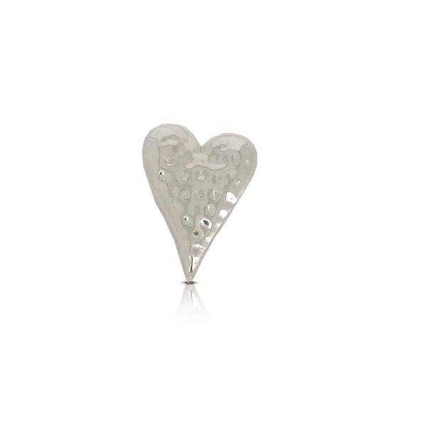 Broche [long coeur] argenté